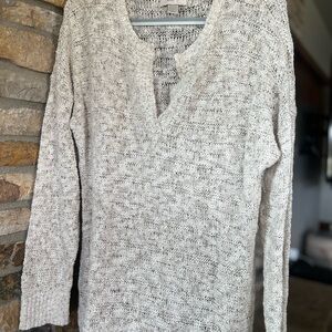 LOFT Women's Cream Tunic Sweater
